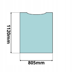 SZYBA HARTOWANA LIEBHERR 900-942 PRZEDNIA CZOŁOWA GÓRNA (0017)