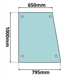 SZYBA LEWA PRAWA W DRZWI BOCZNA  CASE TEREX FERMEC MASSEY FERGUSON  (0019)