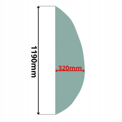 SZYBA BOCZNA ZA DRZWI LEWA JCB JZ140LC 141 235 255 (0038)
