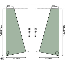 SZYBA PRZEDNIA BOCZNA PRAWA LEWA XCMG ZL30G ZL50G (0062)