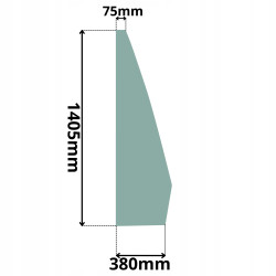 SZYBA PRZÓD LEWA PRAWA CZOŁOWA CAT 950-980 SERIA L M K XE (0073)