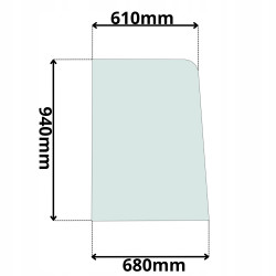 SZYBA BOK BOCZNA DRZWI GÓRNA PRAWA CAT 902 906 908 (0083)
