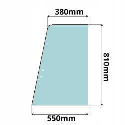 SZYBA BOCZNA W DRZWI LEWA PRZÓD LIEBHERR 810 x 550 (0264)
