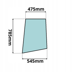 SZYBA DRZWI GÓRNA BOCZNA LEWA VOLVO A25 A30 35 A40 (0296)