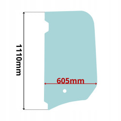 SZYBA LEWA DRZWI BOCZNA GÓRNA KUBOTA KX14-4-KX19-4 (0646)