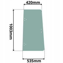 SZYBA BOCZNA DRZWI GÓRNA LEWA PRAWA CASE 580 590 (5060)