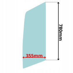 SZYBA BOCZNA LEWA GÓRNA DRZWI PRZÓD MECALAC 714MW (5083)