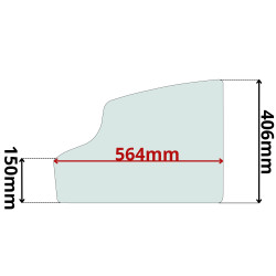 SZYBA DRZWI LEWA DOLNA JCB 8040 8055 8065 RTS ZTS (5095)