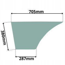SZYBA DRZWI DOLNA LEWA PRAWA JCB 3CX 4CX 4C KABINA P-12 (5001)