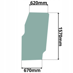 SZYBA LEWA PRAWA DRZWI CAT 12M 14M 120M 140M 160M (G-0388)