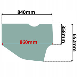 SZYBA DRZWI DOLNA LEWA KOMATSU PC-7-8 PW-7 HB-2-3 (G-0040)