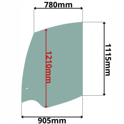 SZYBA LEWA BOCZNA W DRZWI ATLAS TEREX (0535)