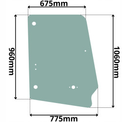 SZYBA DRZWI GÓRNA PRAWA LEWA CAT (G-0391)