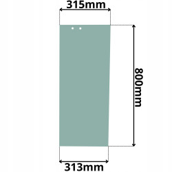 SZYBA DRZWI GÓRNA TYŁ PRZESUWANA CAT (G-0104)