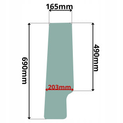 SZYBA LEWA DRZWI DOLNA TYLNA YANMAR VIO KOBELCO (G-0149)