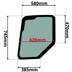 SZYBA LEWA DRZWI GÓRNA KOMATSU PCPW (G-0283)