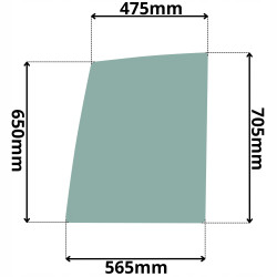 SZYBA DRZWI GÓRNA LEWA PRAWA NEW HOLLAND (G-0173)