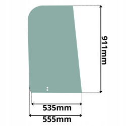 SZYBA PRAWA BOK PRZESUWANA TYLNA KUBOTA (G-0364)