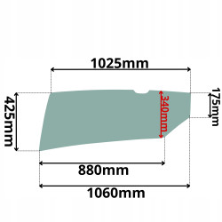 SZYBA LEWA DRZWI DOLNA VOLVO EC EW (G-0175)