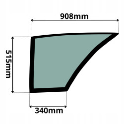 SZYBA LEWA DOLNA DRZWI CAT (K-0163)