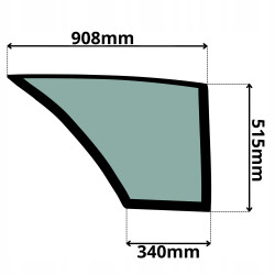SZYBA PRAWA DOLNA DRZWI CAT (K-0164)