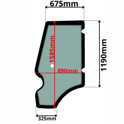 SZYBA DRZWI LEWE JCB 3CX 4CX 5CX (K-0558)
