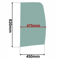 SZYBA LEWAPRAWA BOCZNA ZA DRZWIAMI TEREX SCHAEFF YANMAR KOBELCO (K-0100)