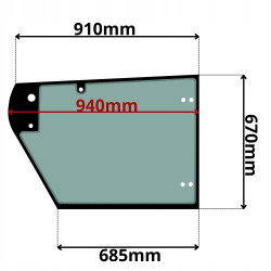 SZYBA LEWA DOLNA W DRZWI JOHN DEER SITODRUK