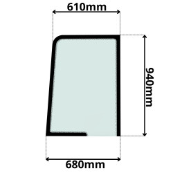 SZYBA BOK BOCZNA DRZWI GÓRNA LEWA CAT 902 906 908 (0083)-SITODRUK