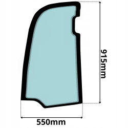SZYBA LEWA DRZWI GÓRNA JCB 8025 8026 8030 8035 (0232)-SITODRUK