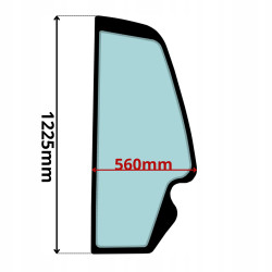 SZYBA LEWA BOCZNA ZA DRZWIAMI JCB (0420)-SITODRUK