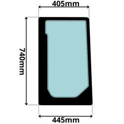 SZYBA PRZEDNIA DOLNA LEWA TEREX MECALAC (K-0116)-SITODRUK