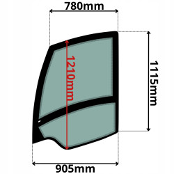 SZYBA LEWA DRZWI ATLAS TEREX WERSJA BEZ OKIENKA (0535)-SITODRUK