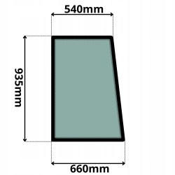 SZYBA PRAWA DRZWI GÓRNA JCB 2CX (0574)-SITODRUK