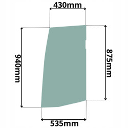 SZYBA LEWA DRZWI GÓRNA SUNWARD ATLAS (K-0522)
