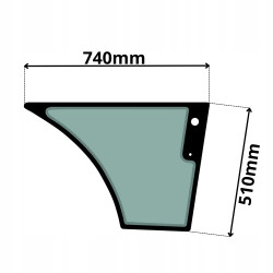 SZYBA PRAWA DRZWI DOLNA NEW HOLLAND HITACHI CASE MANITOU (5002)-SITODRUK