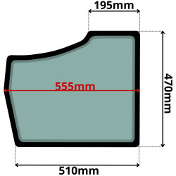 SZYBA LEWA DRZWI DOLNA KOBELCO SK18 SK22 SK26 YANMAR SV (5052)-SITODRUK