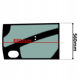 SZYBA LEWA DRZWI DOLNA CAT (0642)-SITODRUK