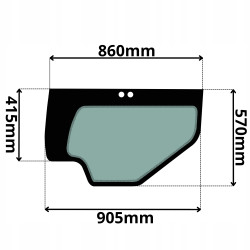 SZYBA LEWA DRZWI DOLNA CASE CX (G-0064)-SITODRUK