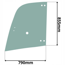 SZYBA LEWA PRAWA DRZWI GÓRNA WACKER NEUSON WEIDEMANN (G-0568)
