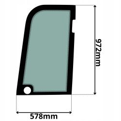 SZYBA LEWA BOCZNA DRZWI GÓRNA JCB (G-0212)-SITODRUK