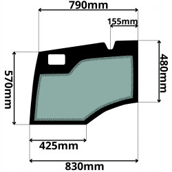 SZYBA LEWA DRZWI DOLNA WACKER NEUSONN WEIDEMANN (K-0277)-SITODRUK