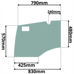 SZYBA LEWA PRAWA DRZWI DOLNA WACKER NEUSON WEIDEMANN (K-0275)