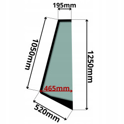 SZYBA LEWA PRZEDNIA KOMATSU WA (0046)-SITODRUK