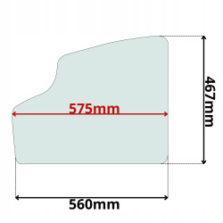 SZYBA LEWA DRZWI DOLNA JCB (K-0113)