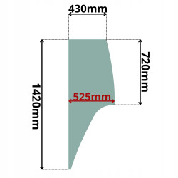 SZYBA LEWA ZA DRZWIAMI CAT (K-0165)