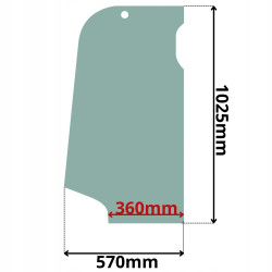 SZYBA LEWA DRZWI GÓRNA KOMATSU (K-0182)
