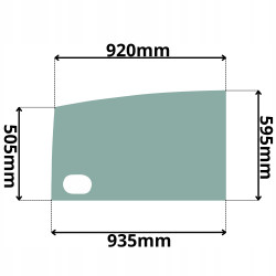 SZYBA LEWA DRZWI DOLNA CAT (K-0236)