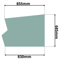 SZYBA LEWA DRZWI DOLNA CAT (K-0481)