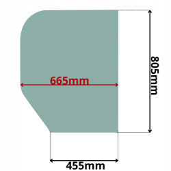 SZYBA BOCZNA TYLNA PRAWA BOBCAT DOOSAN YANMAR (K-0482)